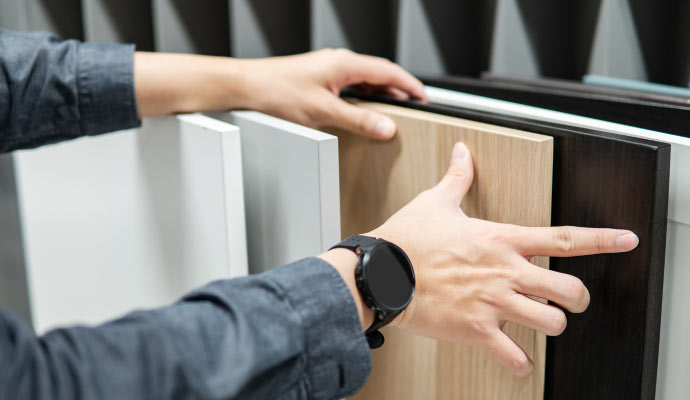 Different materials used for cabinets