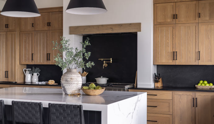 Custom designed cabinets in a kitchen