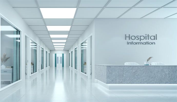 Painted hospital interior