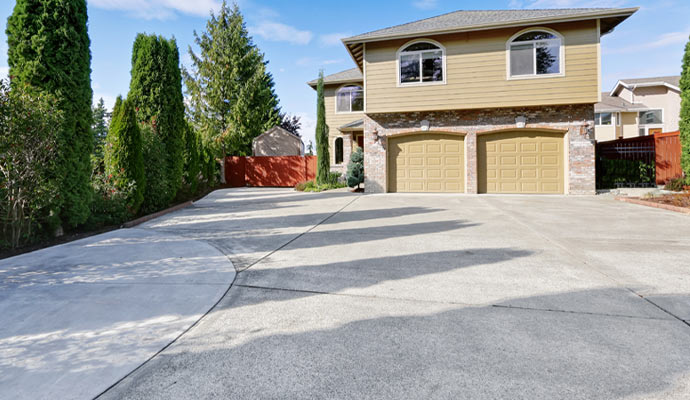 concrete driveway in residential