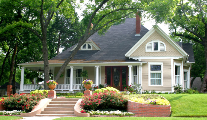 A newly painted beautiful house