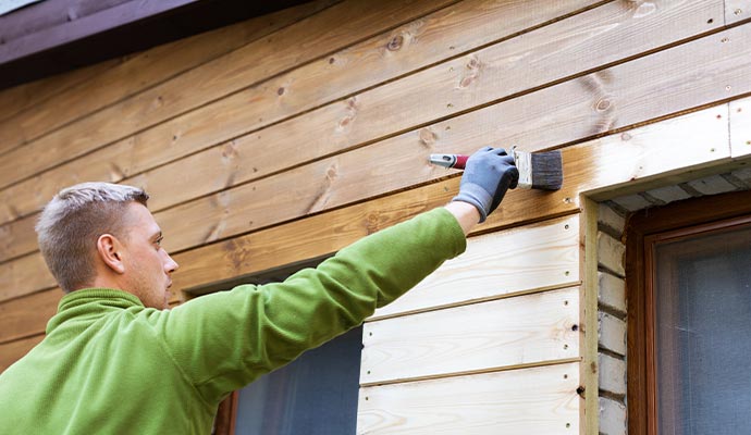 Painted wood siding