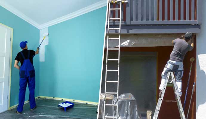 Collage of interior and exterior painting